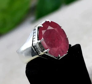 Anillo Rubí Natural Plata de Ley 925 Hecho a Mano Anillo Yaqoot Anillo Gema Rubí Real - Imagen 1 de 2