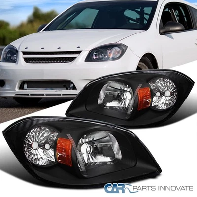 Black Fits 2005-2010 Chevy Cobalt 07-09 Pontiac G5 05-06 Pursuit Headlights Lamp - Image 1 of 4
