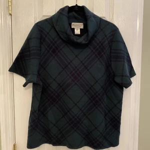 Suéter Pendleton Mujer Verde 1X Mangas Cortas Cuello de Capucha 100% Lana Excelente Con - Imagen 1 de 9