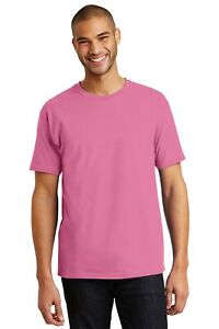 Hanes 5250 Mens Short Sleeve Authentic 100% Cotton Crew Neck Stylish T-Shirt