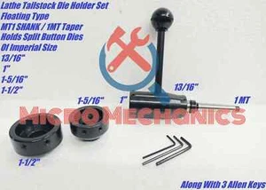 Lathe Tailstock Die Holder Set Floating Type MT1 SHANK 13/16", 1",1-5/16",1-1/2" - Picture 1 of 2