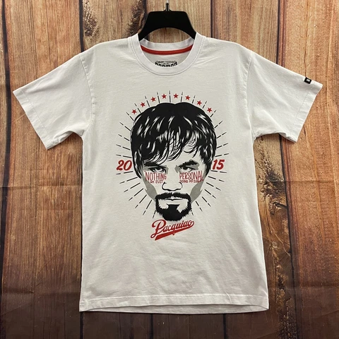 Manny Pacuiao Pacman T Shirt Adult Small White Short Sleeve Nothing Personal Tee Cover