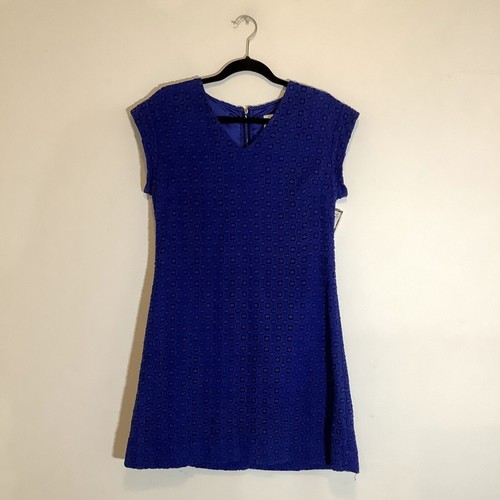 Abito collo Kate Spade occhiello blu a V con fodera taglia 8