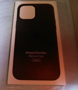 Original Apple Silikon Case mit MagSafe für iPhone 12 Pro Max MHLG3ZM/A - Schwarz - Bild 1 von 1