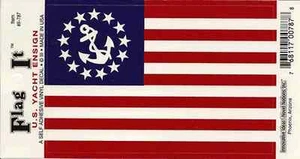 U.S. Yacht Ensign Flag - Vinyl Decal Sticker 3.5''x 5'' - Picture 1 of 2