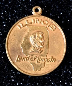 Vintage 1950er "Illinois Land of Lincoln" Goldmedaille vom Außenminister 7/8 Zoll - Bild 1 von 2