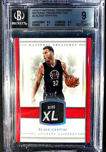 BGS 9 2016 BLAKE GRIFFIN NATIONAL TREASURES GAME USED TAG PATCH SSP #D /3 =G1250