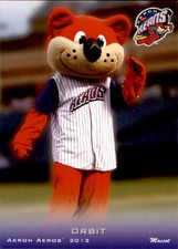 2013 Akron Aeros Grandstand #30 Orbit Mascot - NM Baseball Card