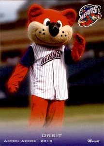 2013 Akron Aeros Grandstand #30 Orbit Mascot - NM Baseball Card