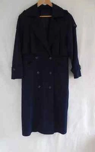 St Michael Marks & Spencer vintage/80's dark navy trench style coat Size 10 / 12 - Picture 1 of 14