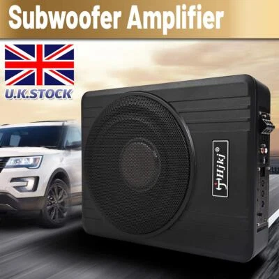 MOMOSUPER2015 Car Slim Underseat Subwoofer Audio Sub Speaker Active Amplifier 10''600W Bass UK