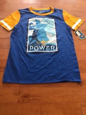 NUEVO CON ETIQUETAS Camisa Disney Aladdin Niños Talla L Unlease The Power Lamp Genie Foto 1 de 4