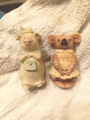 *RARE Koala Bear & PIG Figurine both by Lillian Degiacomo Barnard Vermont SIGNED - Image 1 of 4