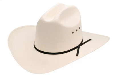 NEW! Western Low Crown Straw Cowboy Hat Adult  (6 5/8 - 7 7/8) White - Image 1 of 4
