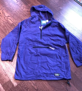 Vintage LL Bean Anorak Pullover Jacket Size Medium Purple Nylon Rain Hiking - Picture 1 of 6