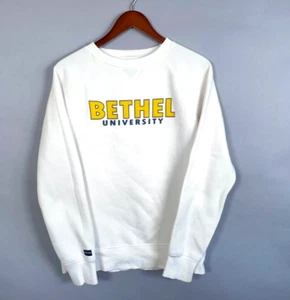 VTG JanSport Bethel University Sweatshirt Women's XL White Crewneck - Picture 1 of 13