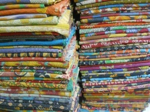 Vintage Reversible Kantha Quilt WHOLESALE LOT OF 25 PC Throw Blanket Indian Rali - Picture 1 of 12