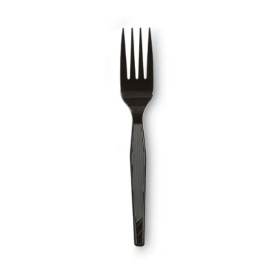 Dixie FM517 Heavy Mediumweight Plastic Forks - Black (1000/Carton) New