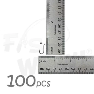 Ganchos de pulpo en forma de J de pesca 100 piezas Fish WOW!® talla #6 níquel negro de alto carbono - Imagen 1 de 3