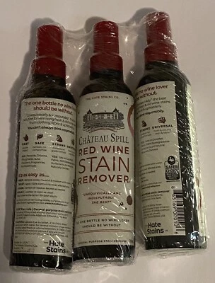 3 Pack - The Hate Stains Chateau Spill Red Wine Stain Remover - 4oz (NEW)