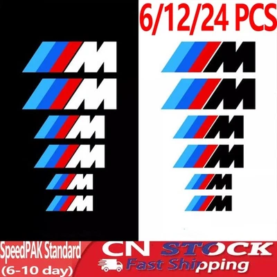 12 pcs Black M Power Heat Resistance Brake Caliper Stickers fit's for BMW diy-- — 第 1/4 张图片
