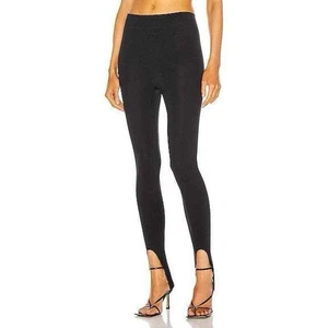 Simon Miller Stretch Evan Stirrup Seamless Leggings Black Women Pull On Sz Large - Picture 1 of 10