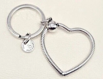 Pandora Moments Heart Authentic New Sterling Silver XL Keychain Charm Holder - Image 1 of 4