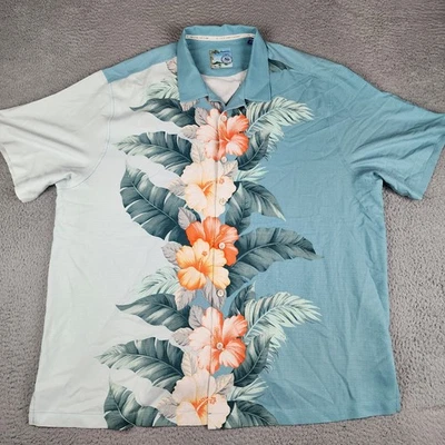 Tommy Bahama Shirt Mens 2XB Blue Floral Silk Shirt 30th Anniversary Hawaiian - Image 1 of 4