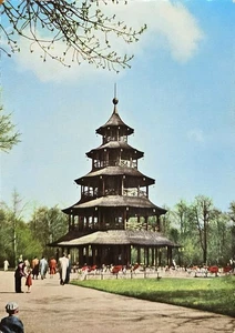 AK München Englischer Garten Chinesischer Turm 1960er - Bild 1 von 2