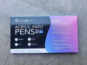 CRAFT & DAT ACRYLIC PAINT PEN SET OF 22 - Picture 1 of 3