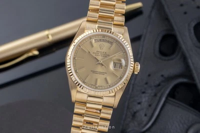 Rolex Day-Date 36 18k (0,750) Gold Automatik Herrenuhr Ref. 18038 Klassiker  - Bild 1 von 4