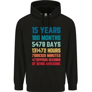 15th Birthday 15 Year Old Childrens Kids Hoodie - Picture 1 of 35