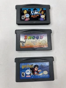 Lot of 3 Nintendo Gameboy Advance Games Sims Bustin Out, Snood, Harry Potter GBA - Picture 1 of 4