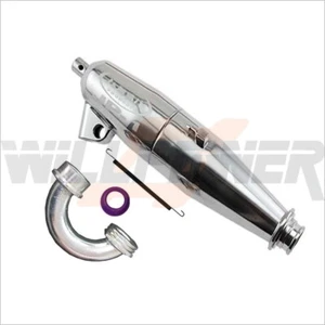 Polished In-Line Muffler Manifold Exhaust Pipe #JAMMIN-1P (RC-WillPower) HongNor - Picture 1 of 1