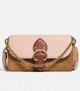 Coach Beat Crossbody Clutch Colorblock Blush/Natural Glovetanned/Suede NWT C2697 - Picture 1 of 5