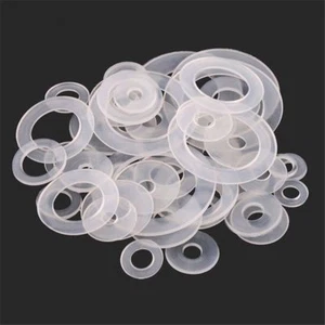 100PCS M3~M20 New Clear Soft Gasket Metric Nylon Plastic Insulation Flat Washers - Bild 1 von 7