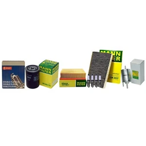 Mann Engine Cabin Air Oil Fuel Filters & 4 Denso Double Platinum Spark Plugs - Picture 1 of 1