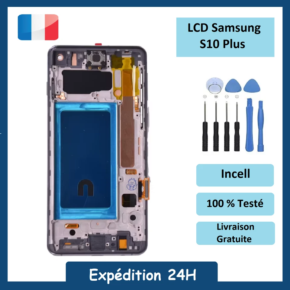Écran LCD pour Samsung Galaxy S10 Plus (G975F) avec châssis incell complet