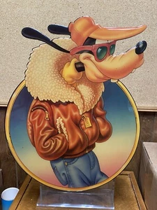 RARE 1992 GALLERY 92 DISNEY GOOFY "TOP DOG" FRAMELESS WOOD WALL ART 19" XLNT - Picture 1 of 11