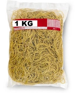 BUSTA CONFEZIONE DA 1 KG. ELASTICI GIALLI IN GOMMA 30 mm  PER UFFICIO - Foto 1 di 10