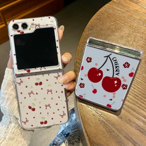 Cute Cherry Bow Hard Case For Samsung Galaxy Z Flip6 Flip5 Flip4 3 Folding Cover - Picture 1 of 18