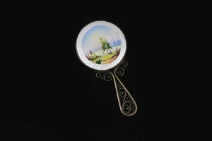 Espejo soviético de plata raro vintage plata antigua hermosa joyería URSS - Imagen 1 de 9
