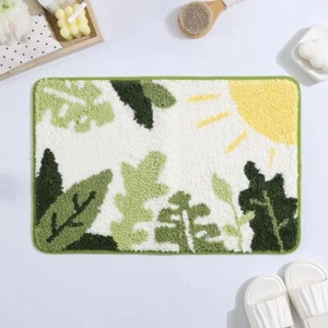 Absorbent Bath Mat Non-Slip Fluffy Bathroom Rug 24"x16" Light Green Washable - Picture 1 of 7
