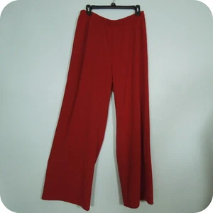 ASHLEY STEWART Pants 12 Womens Jester Red Wide Leg Elastic Waist - Picture 1 of 6