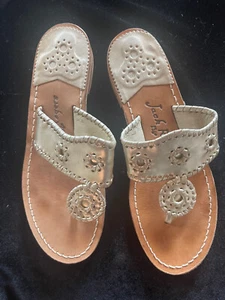 Jack Rogers Platinum Size 8 Hamptons Sandals - Picture 1 of 3
