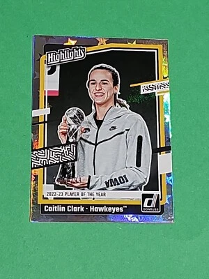 💎Rare #d 124/299 Caitlin Clark RC Panini Donruss Highlights Stars Foil Iowa H13 - Image 1 of 4