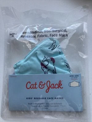 Kids' 2pk Cloth Face Masks By Cat & Jack , Unicorns/Purple Stars - Image 1 of 2