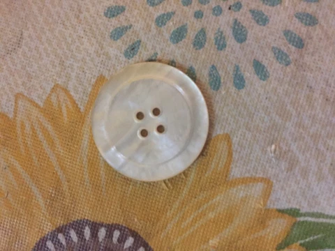 Large Vintage Carved MOP Shell Button  Mother Of Pearl Button 1 3/16” Cover