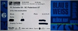 1 x Sitzplatz Gäste Block 65 SCHALKE gegen PADERBORN 2.5.2025 - Bild 1 von 2