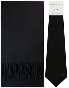 Juego de regalo bufanda y corbata de lana cepillada negra - Imagen 1 de 1